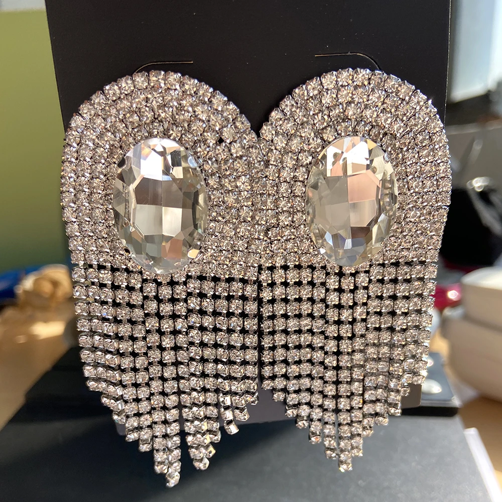 JIJIAWENHUA New Trend women's Rhinestone Tassel Earrings Hot Sale Jewelry Wedding Dinner Earrings Jewelry Accessories
JIJIAWENHUA New Trend women's Rhinestone Tassel Earrings Hot Sale Jewelry Wedding Dinner Earrings Jewelry Accessories