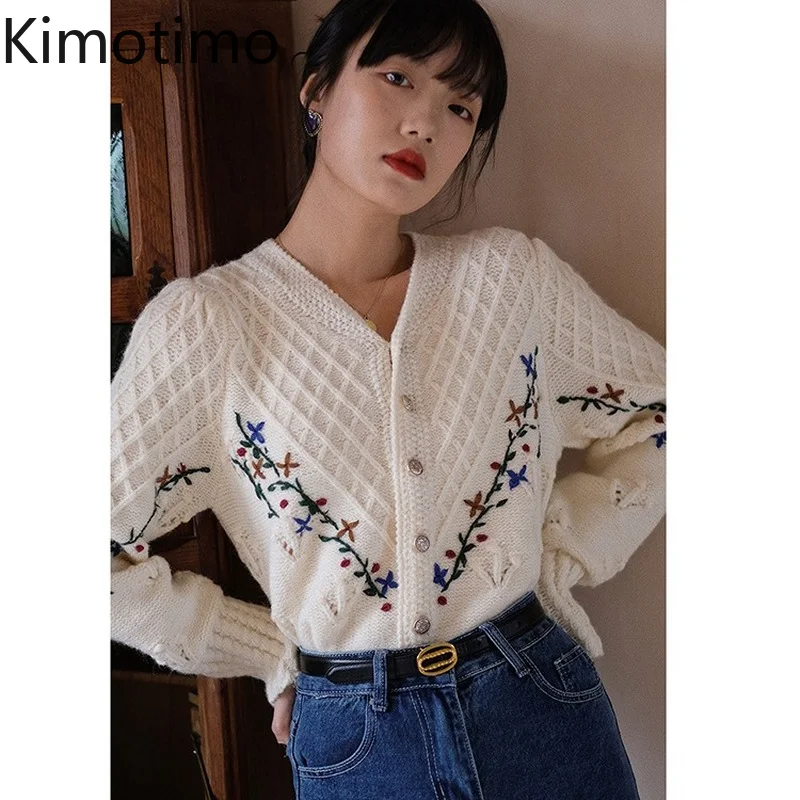 Kimotimo Embroidery Knitted Cardigan Women French Vintage Hook Flower V-neck Sweater 2021 Autumn Long Sleeve Lazy Cardigans
Kimotimo Embroidery Knitted Cardigan Women French Vintage Hook Flower V-neck Sweater 2021 Autumn Long Sleeve Lazy Cardigans