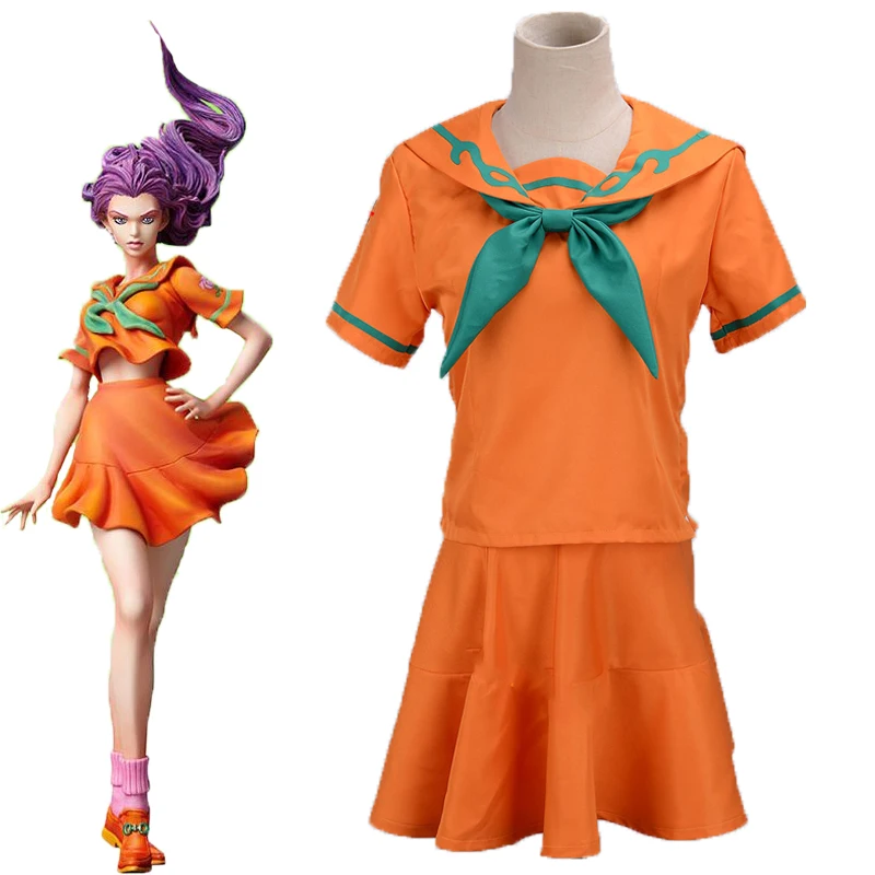 JoJo's Bizarre Adventure Yamagishi Yukako Uniforms Women Dresses Sailor Suits Halloween cosplay costume top+skirt+Bow tie + wig
JoJo's Bizarre Adventure Yamagishi Yukako Uniforms Women Dresses Sailor Suits Halloween cosplay costume top+skirt+Bow tie + wig