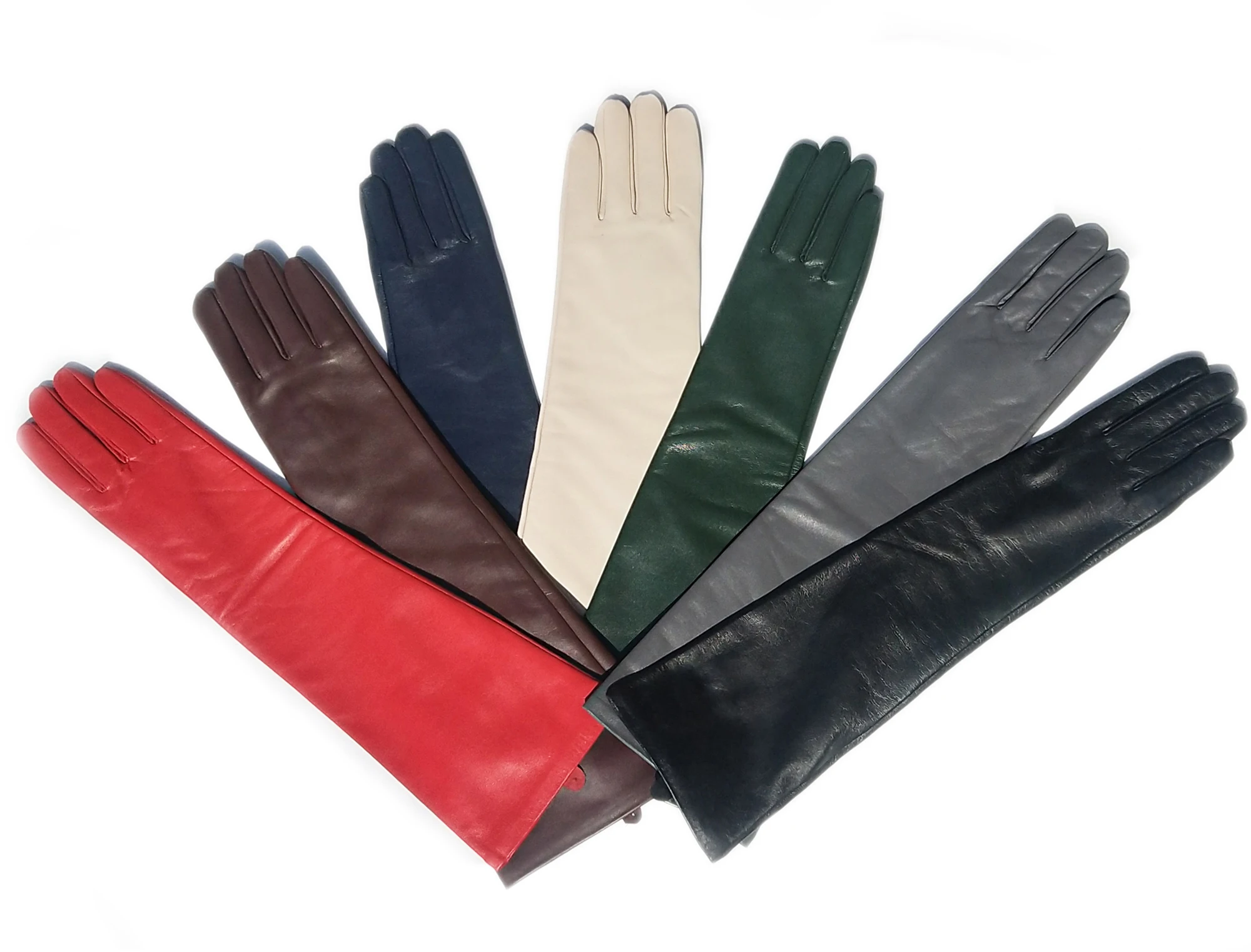 

women winter warm real leather classic real sheep leather elbow long gloves