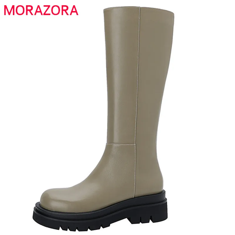 Женские сапоги для верховой езды MORAZORA, черные однотонные сапоги из натуральной кожи, на плоской платформе, с круглым носком, на молнии, осень...
Женские сапоги для верховой езды MORAZORA, черные однотонные сапоги из натуральной кожи, на плоской платформе, с круглым носком, на молнии, осень...