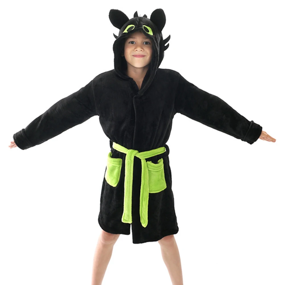 Kids Children Toothless Robe Pajamas Black Fleece Pajamas Bathrobe Boys Girls Robe Belt Halloween Carnival Suit 
Kids Children Toothless Robe Pajamas Black Fleece Pajamas Bathrobe Boys Girls Robe Belt Halloween Carnival Suit
