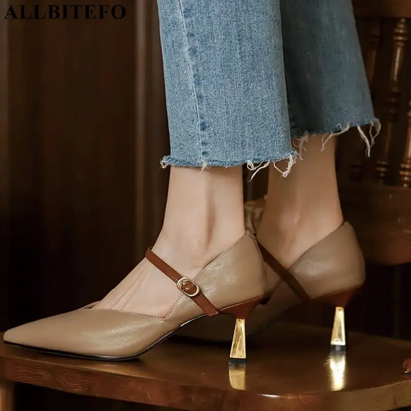 ALLBITEFO golden heel Design genuine leather women heels shoes fashion sexy high heel shoes party wedding shoes high heels
ALLBITEFO golden heel Design genuine leather women heels shoes fashion sexy high heel shoes party wedding shoes high heels