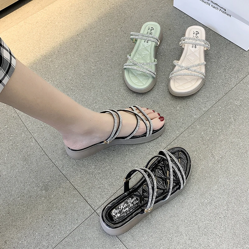 Flat Shoes Female Lady Woman's Slippers Luxury Slides Transparent Heel Low Girl 2021 Designer Summer Basic Scandals PU Rubber Fa
Flat Shoes Female Lady Woman's Slippers Luxury Slides Transparent Heel Low Girl 2021 Designer Summer Basic Scandals PU Rubber Fa