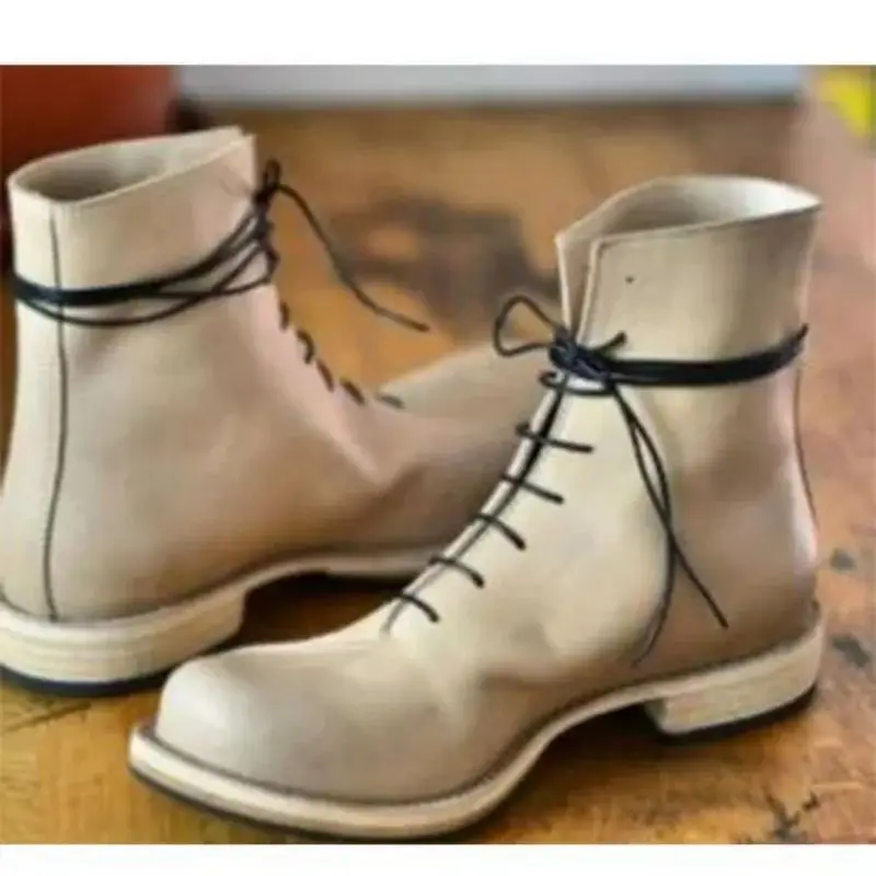 New Fashion Pu White Lace Up Square Heel Round Head Short Men Boots Personalized Youth Trend Hot Selling Fashion Boots KM306
New Fashion Pu White Lace Up Square Heel Round Head Short Men Boots Personalized Youth Trend Hot Selling Fashion Boots KM306