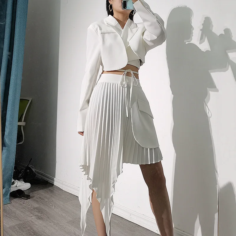 Women's Autumn Skirt Sets 2021 Fall New Fashion Solid Suit Long Sleeve Crop Small Suit Irregular Hem Midi Skirt Two Piece Suits
Women's Autumn Skirt Sets 2021 Fall New Fashion Solid Suit Long Sleeve Crop Small Suit Irregular Hem Midi Skirt Two Piece Suits