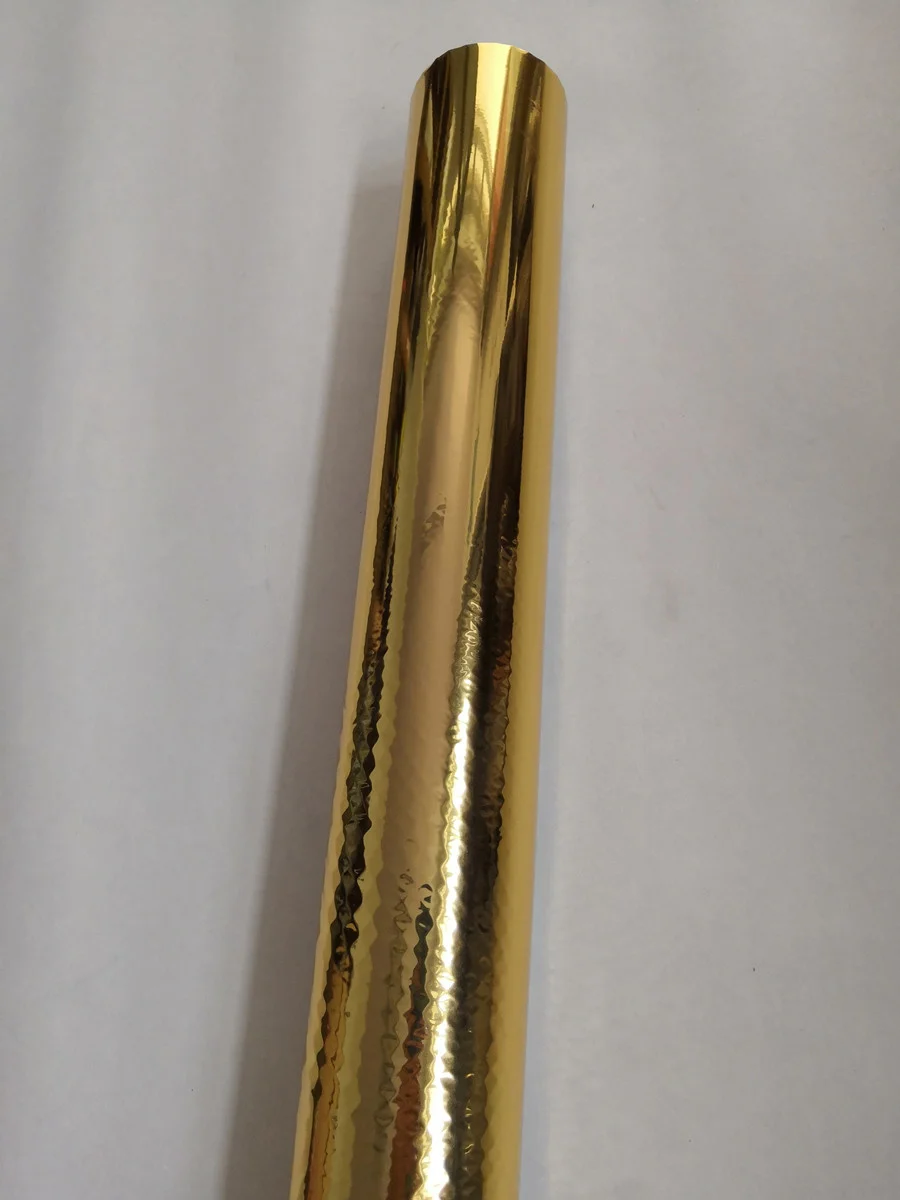 Hot stamping foil hot press on paper or plastic light gold color 232 heat stamping film transfer foil 21cm x 120m
Hot stamping foil hot press on paper or plastic light gold color 232 heat stamping film transfer foil 21cm x 120m