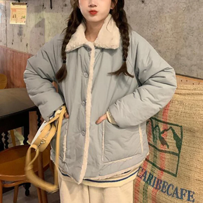 Winter Sweet Warm Parkas Jacket Women Blue Korean Fashion Kawaii Cotton-Padded Coat Female Casual Loose Thick Outwear Coat 2021
Winter Sweet Warm Parkas Jacket Women Blue Korean Fashion Kawaii Cotton-Padded Coat Female Casual Loose Thick Outwear Coat 2021