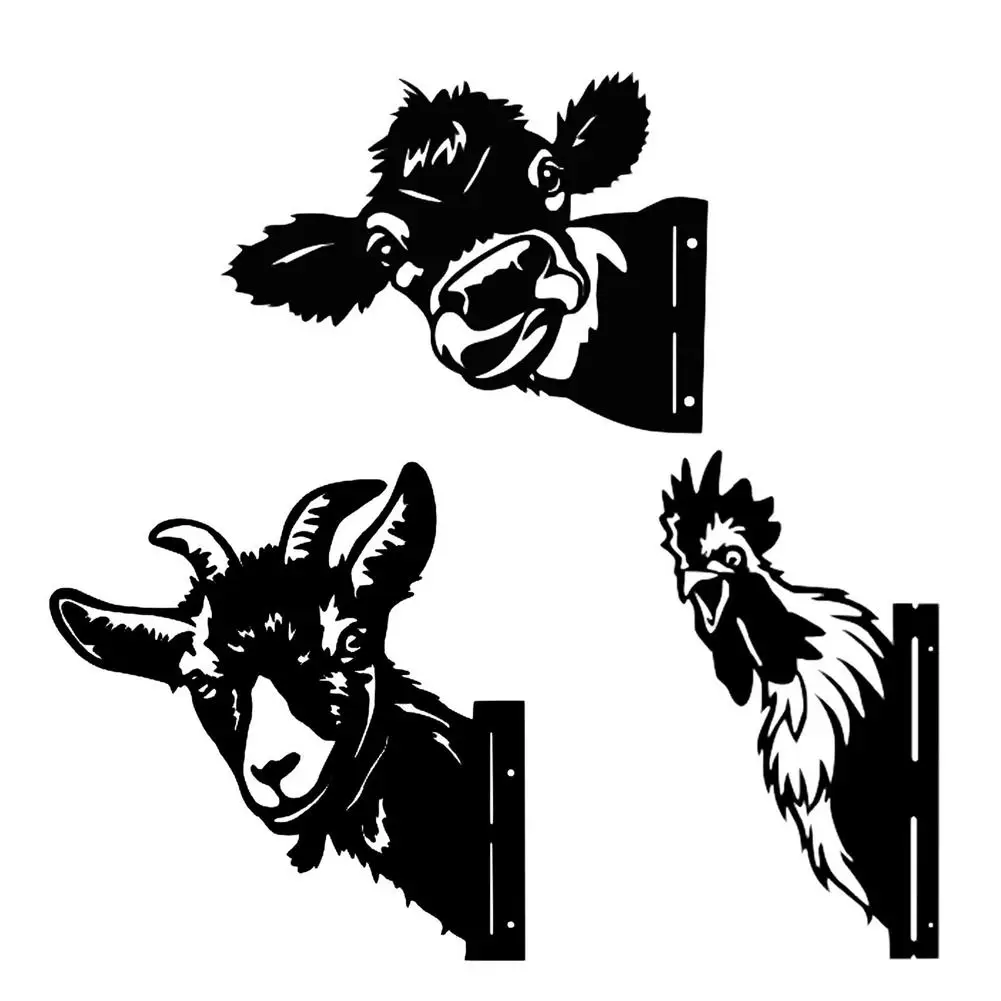 Metal Wrought Iron Outdoor Farmhouse Garden Craft Ornaments Peeping Cow Sheep Chicken Animal Art Outdoor Garden Pendant
Metal Wrought Iron Outdoor Farmhouse Garden Craft Ornaments Peeping Cow Sheep Chicken Animal Art Outdoor Garden Pendant