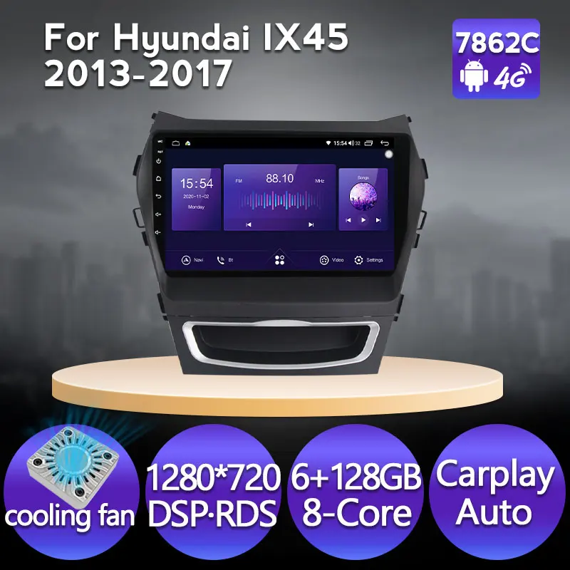 MEKEDE Android 11 6+128G GPS NAVI Car Multimedia radio Player For Hyundai IX45 Santa Fe 3 2013 - 2016 carplay DSP cooling fan
MEKEDE Android 11 6+128G GPS NAVI Car Multimedia radio Player For Hyundai IX45 Santa Fe 3 2013 - 2016 carplay DSP cooling fan