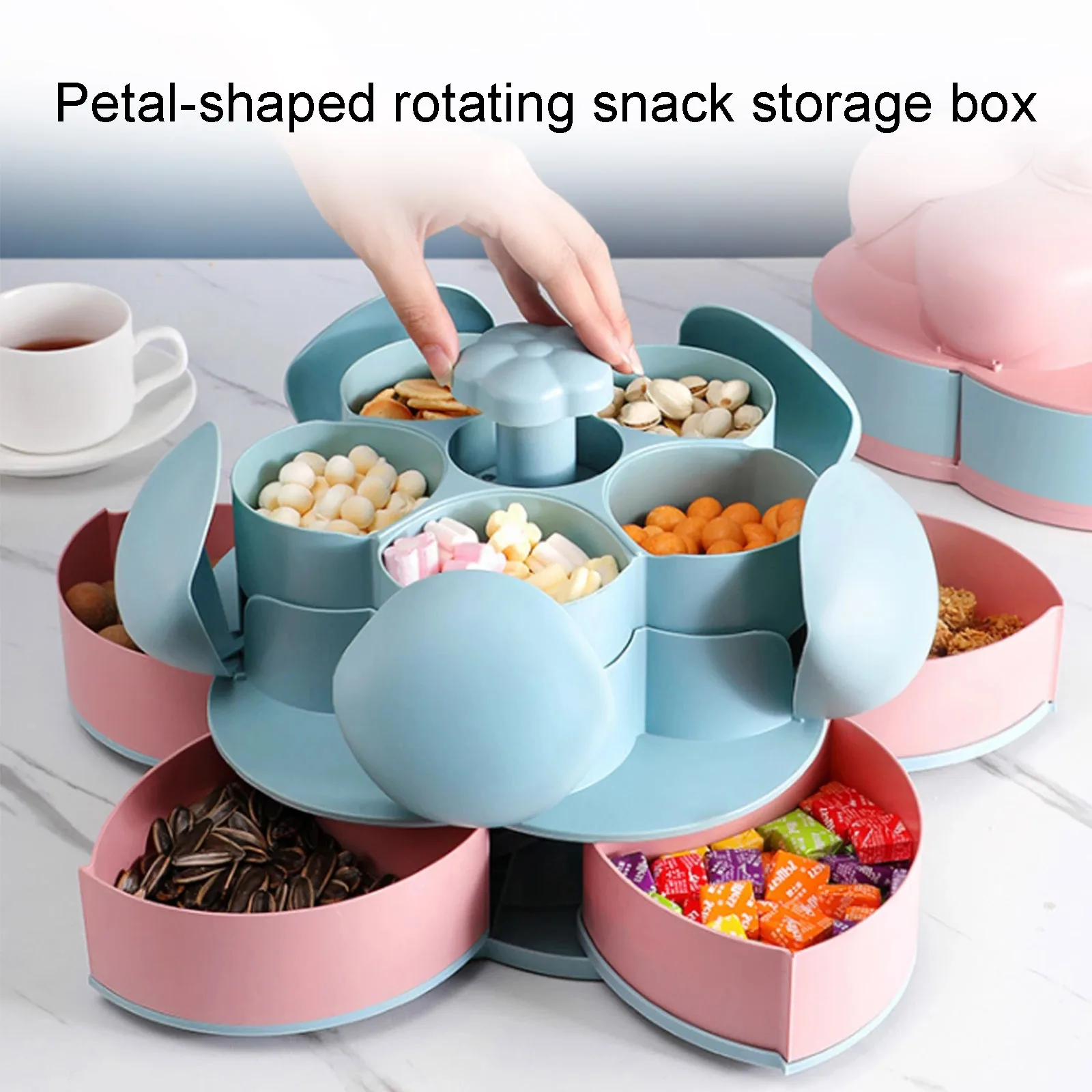 Petal Shape Rotating Snack Box Candy Tray Food Storage Box Wedding Candy Plates Double Layer Nuts Dried Fruit Organizer Case Box
Petal Shape Rotating Snack Box Candy Tray Food Storage Box Wedding Candy Plates Double Layer Nuts Dried Fruit Organizer Case Box