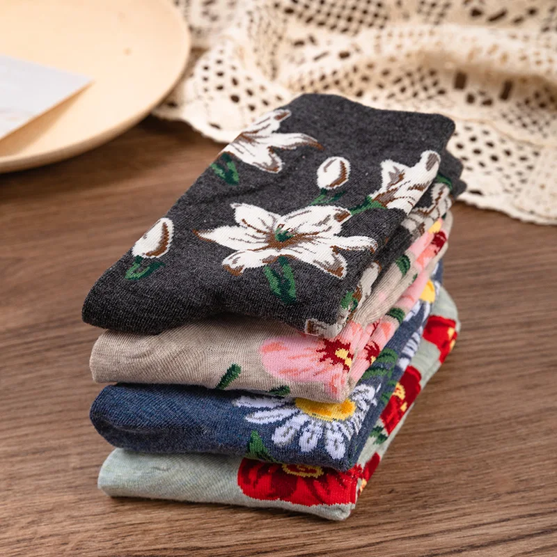 Women's Socks Floral Print Socks Korean Harajuku Streetwear Kawaii Girl Cute Sock Cotton Soft Fashion Beautiful Sock Gift
Women's Socks Floral Print Socks Korean Harajuku Streetwear Kawaii Girl Cute Sock Cotton Soft Fashion Beautiful Sock Gift