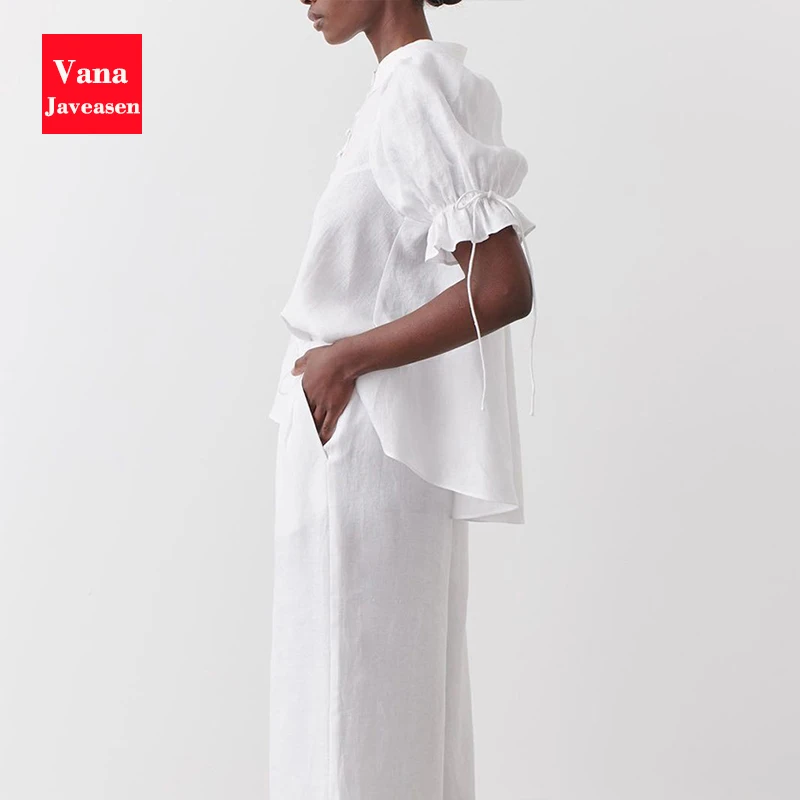 White Puff Sleeve Turn-Down Collar Shirt Women Single-Breasted Drawstring Loose Blouse Female Solid Lace-Up Clothing Summer 2021
White Puff Sleeve Turn-Down Collar Shirt Women Single-Breasted Drawstring Loose Blouse Female Solid Lace-Up Clothing Summer 2021