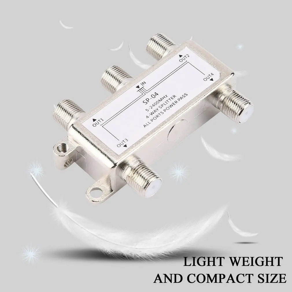 4 Way Satellite/Antenna/Cable TV Splitter Distributor 5-2400MHz F Type Wholesale dropshipping
4 Way Satellite/Antenna/Cable TV Splitter Distributor 5-2400MHz F Type Wholesale dropshipping