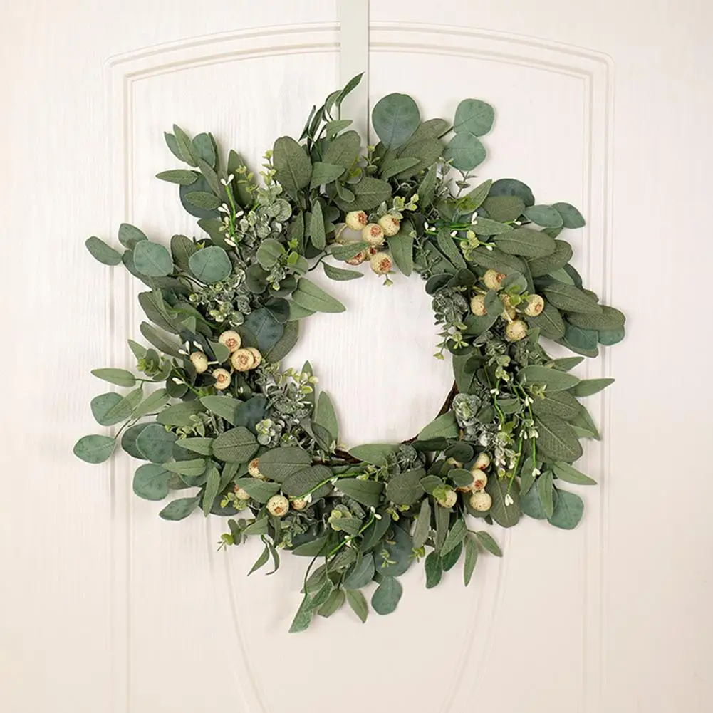 Artificial Green Leaf Eucalyptus Wreath Outdoor Ornaments for Front Door Wall Window Farmhouse Decor
Artificial Green Leaf Eucalyptus Wreath Outdoor Ornaments for Front Door Wall Window Farmhouse Decor