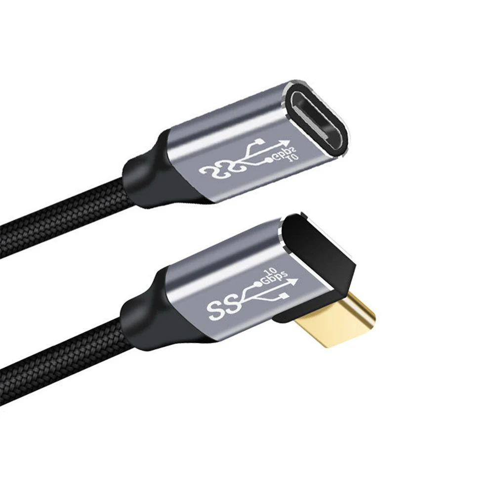 Left & Right Angled USB-C USB 3.1 Type C Male to Female Extension Data Cable 10Gbps 100W with Sleeve for Laptop
Left & Right Angled USB-C USB 3.1 Type C Male to Female Extension Data Cable 10Gbps 100W with Sleeve for Laptop