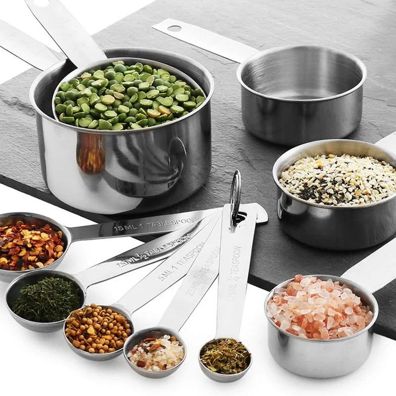 4/12Pcs Stainless Steel Measuring Cups and Spoons Set Stackable Tablespoons Home Tools Kitchen Accessories
4/12Pcs Stainless Steel Measuring Cups and Spoons Set Stackable Tablespoons Home Tools Kitchen Accessories