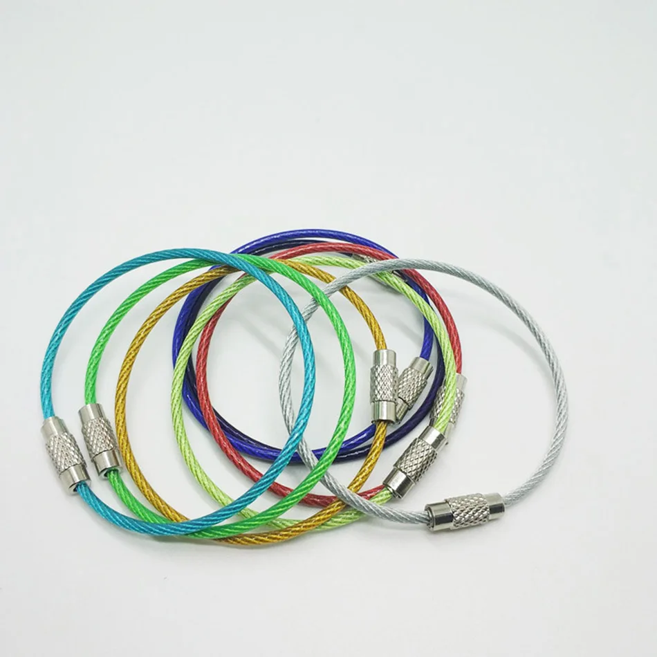 3pcs 2*150MM EDC Keychain Tag Rope Stainless Steel Wire Cable Loop Screw Lock Gadget Ring Key Keyring Circle Camp Hanging Tool
3pcs 2*150MM EDC Keychain Tag Rope Stainless Steel Wire Cable Loop Screw Lock Gadget Ring Key Keyring Circle Camp Hanging Tool