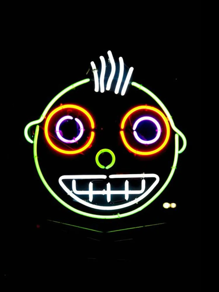 

Neon Sign For Round Smiley nerd face Commercial Beer Lamp resterant light Hotel store shop diner Outdoor Impact Attract light