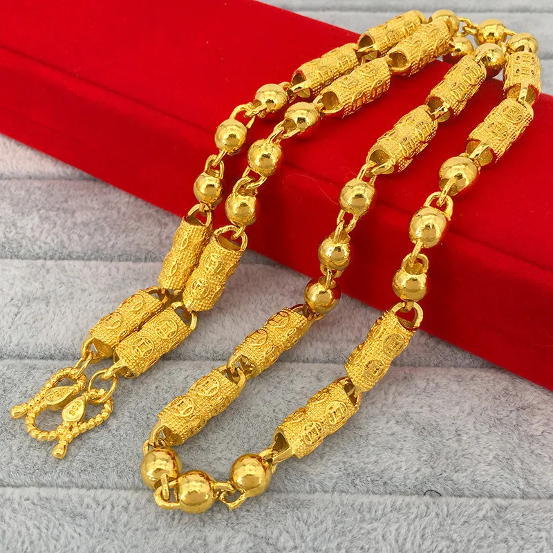 Fashion style money cylinder solid chain sand gold men's necklace brass Thai gold plated jewelry
Fashion style money cylinder solid chain sand gold men's necklace brass Thai gold plated jewelry