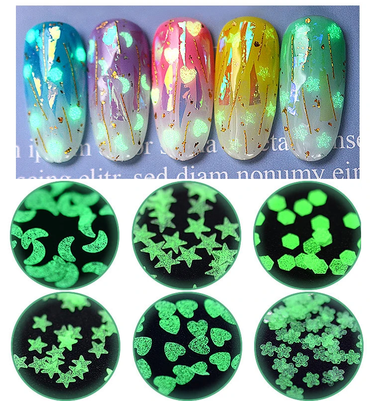 6Jars Luminous Glitter Sequins 3D Heart Star Flower Designs Nail Flakes Glow in the Dark DIY Ultra-thin Fluorescent Sequins PT18
6Jars Luminous Glitter Sequins 3D Heart Star Flower Designs Nail Flakes Glow in the Dark DIY Ultra-thin Fluorescent Sequins PT18