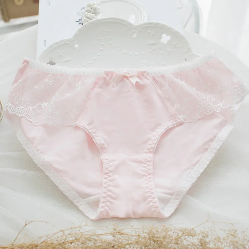 Japanese Briefs Women Loli Cute Lace Star Embroidery Net Yarn Bowknot Low Waist Panties Girl Cotton Underpants Underwear Fresh
Japanese Briefs Women Loli Cute Lace Star Embroidery Net Yarn Bowknot Low Waist Panties Girl Cotton Underpants Underwear Fresh