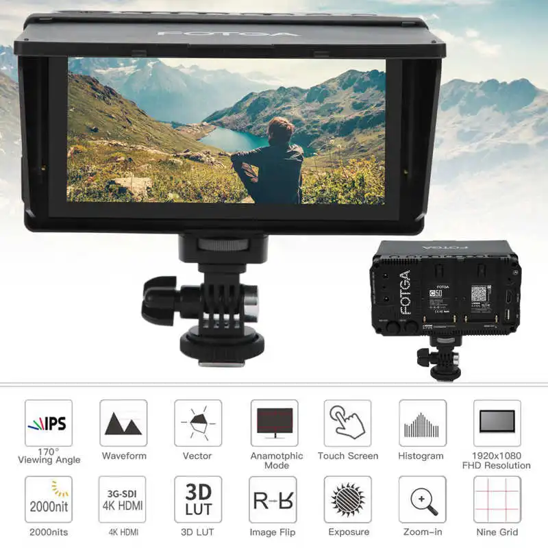 5-дюймовый IPS портативный монитор Fotga C50 для камеры DSLR для 3D-LUT/Waveform/Vector/3G SDI/4K HDMI вход/выход 1280x108 0 IPS-монитор
5-дюймовый IPS портативный монитор Fotga C50 для камеры DSLR для 3D-LUT/Waveform/Vector/3G SDI/4K HDMI вход/выход 1280x108 0 IPS-монитор