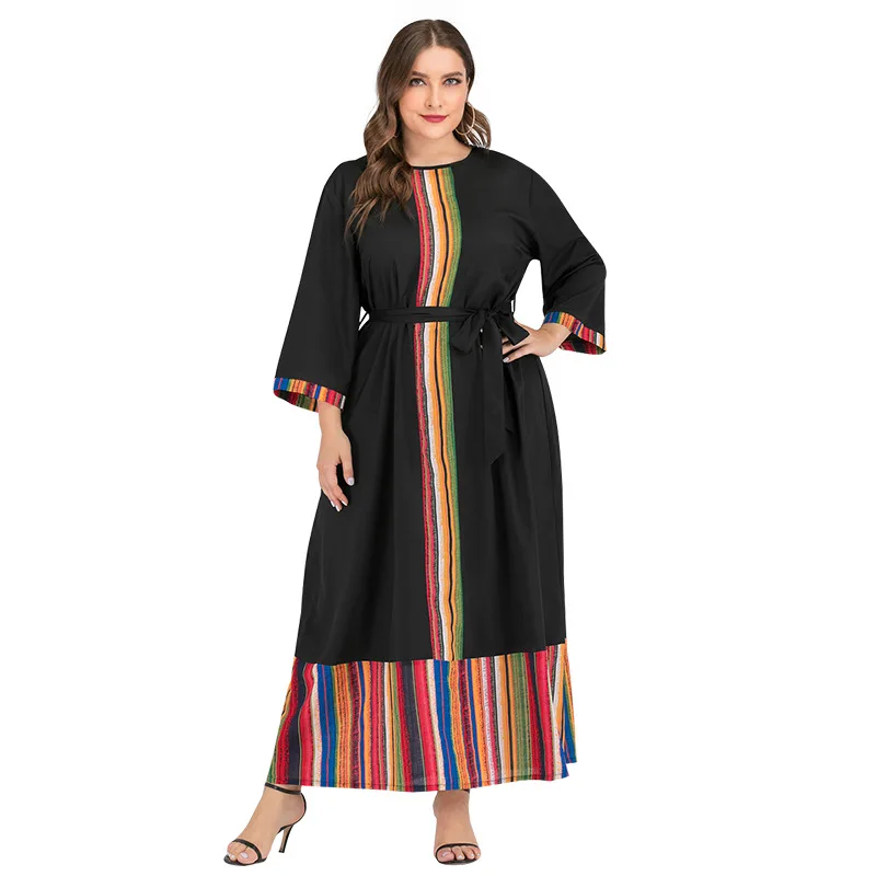 Striped Plus Size Women Dress Three Quarter Sleeve High Waist Casual Party Dresses Elegant Long Maxi Dress TA6272
Striped Plus Size Women Dress Three Quarter Sleeve High Waist Casual Party Dresses Elegant Long Maxi Dress TA6272
