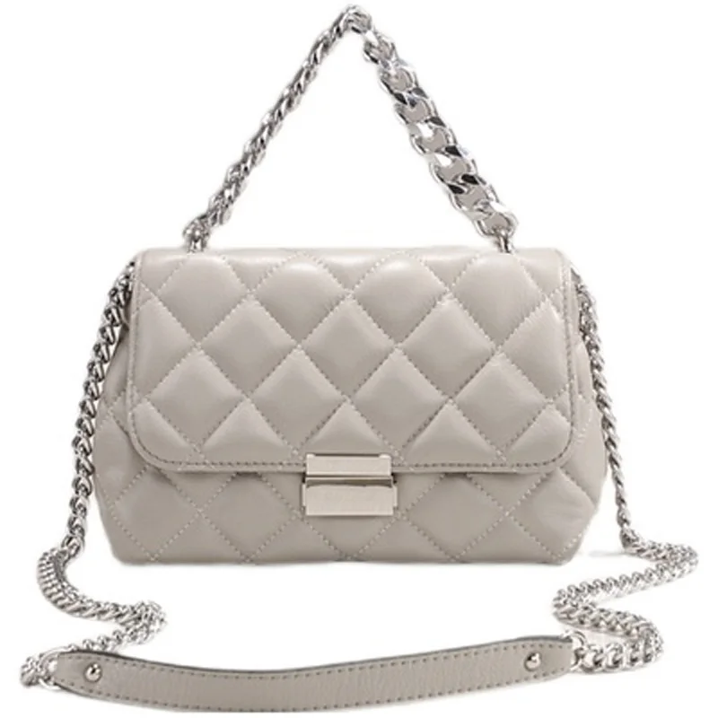 Summer Genuine Leather Women Shoulder Bags Luxury Designer Ladies Fashion Chain Handbags High Quality Messenger Bag Gray Brown 
Summer Genuine Leather Women Shoulder Bags Luxury Designer Ladies Fashion Chain Handbags High Quality Messenger Bag Gray Brown