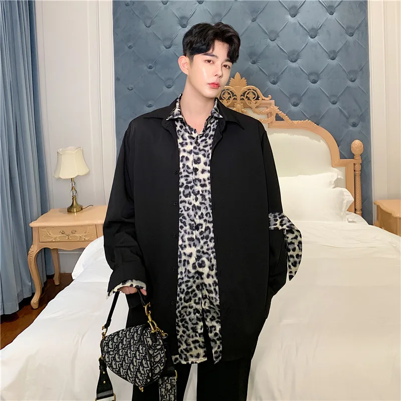 Male Vintage Streetwear Hip Hop Shirt Outerwear Men Long Sleeve Leopard Splice Loose Casual Shirt Cardigan
Male Vintage Streetwear Hip Hop Shirt Outerwear Men Long Sleeve Leopard Splice Loose Casual Shirt Cardigan