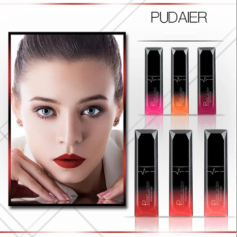 

pudaier21 color matte non-stick cup non-fading lip gloss matte long-lasting liquid lipstick makeup