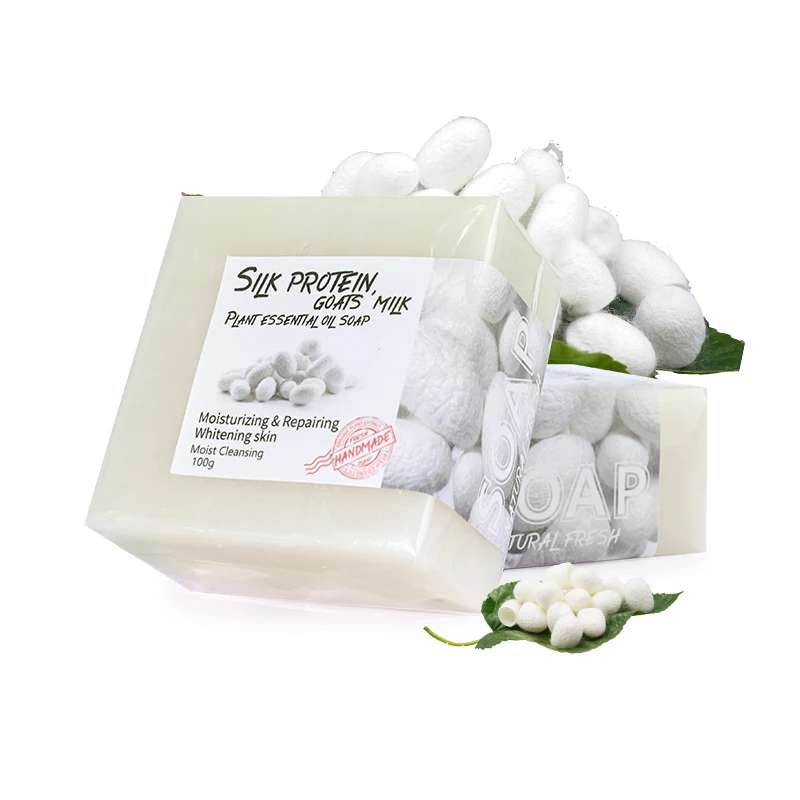 Skin Care Handmade Whitening Brightening Natural Goats Milk Soap Brighten Skin Deep Cleansing Silk Protein Soap
Skin Care Handmade Whitening Brightening Natural Goats Milk Soap Brighten Skin Deep Cleansing Silk Protein Soap