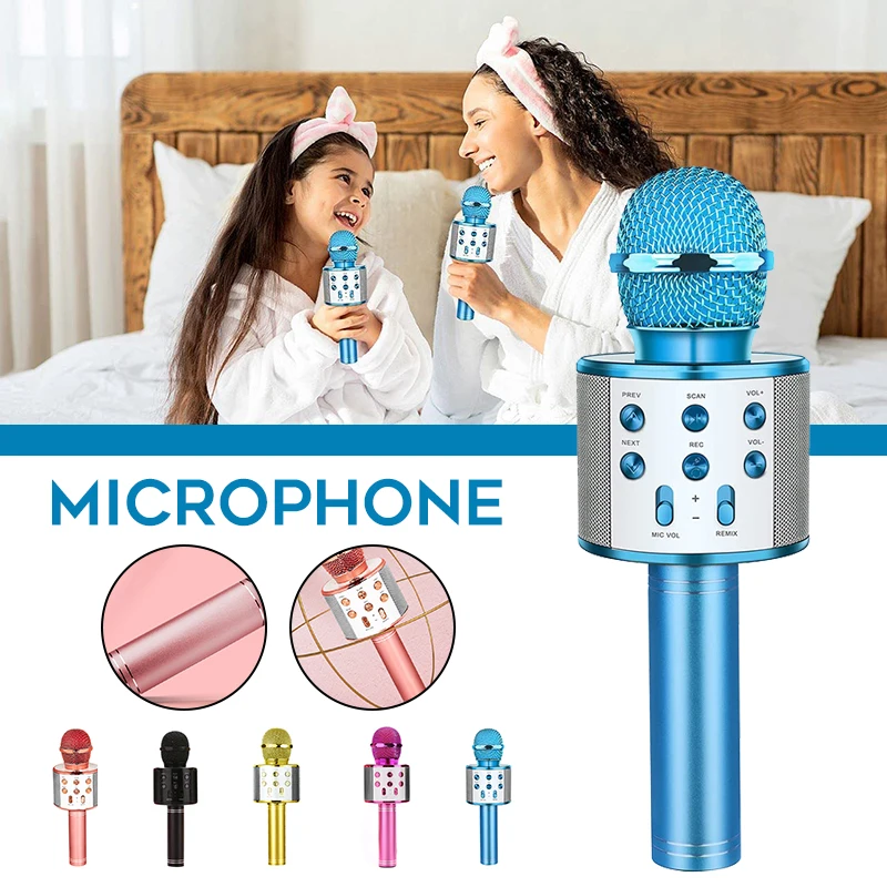 Wireless Microphone for Kids Mobile Phone Karaoke Microphone Portable Vocal Singing Recording Mike Bluetooth-Compatible SP99
Wireless Microphone for Kids Mobile Phone Karaoke Microphone Portable Vocal Singing Recording Mike Bluetooth-Compatible SP99