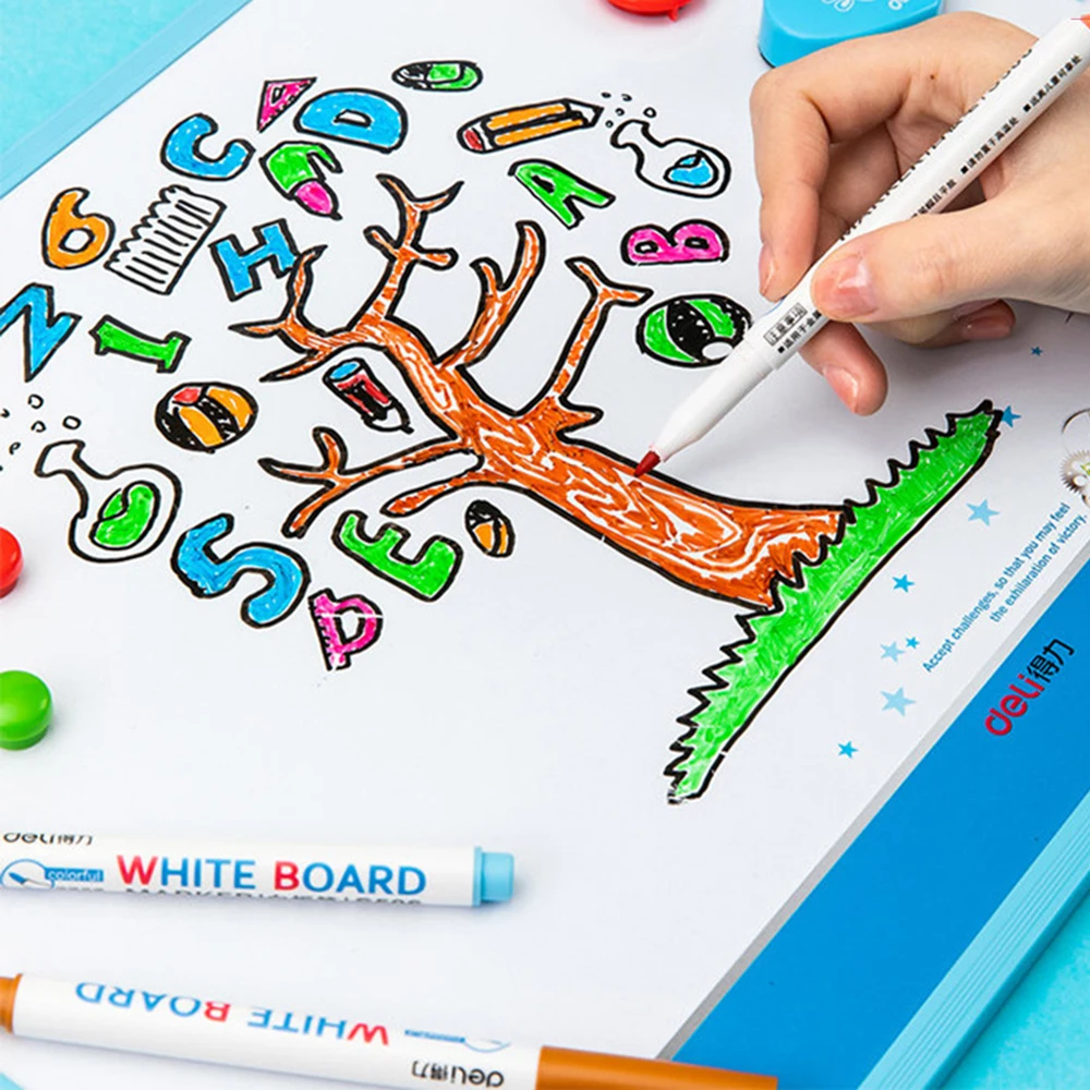 Набор маркеров для детской доски 12 цветов стираемая белая школы и офиса|Маркер