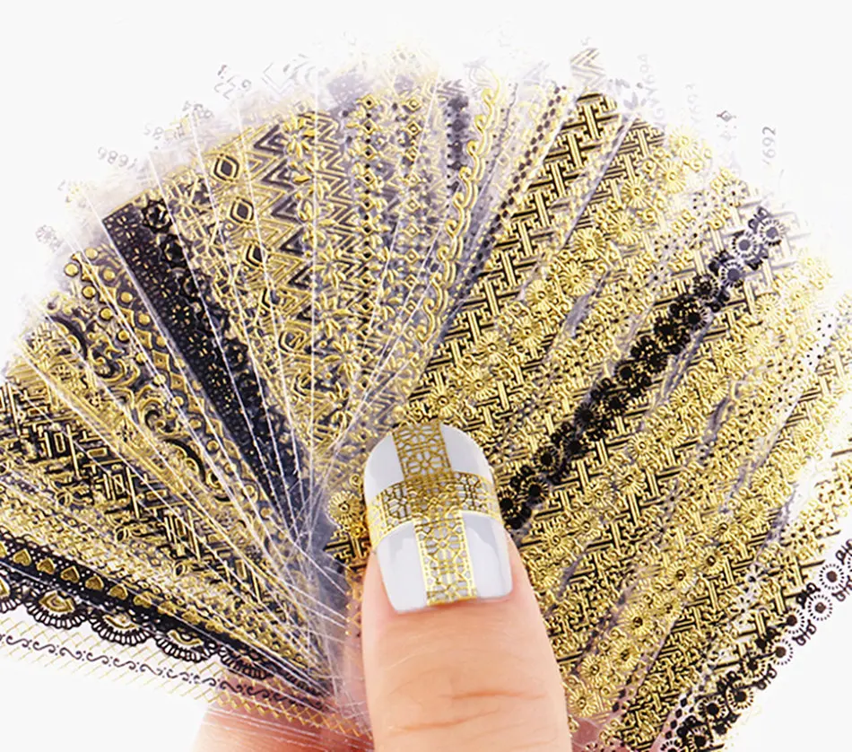 24 Pcs Nail Stickers 3D Nail Art Decal Bronzing Manicure Gold/Silver Stripe Love Heart Glitter Decorations For Nails Assecories
24 Pcs Nail Stickers 3D Nail Art Decal Bronzing Manicure Gold/Silver Stripe Love Heart Glitter Decorations For Nails Assecories