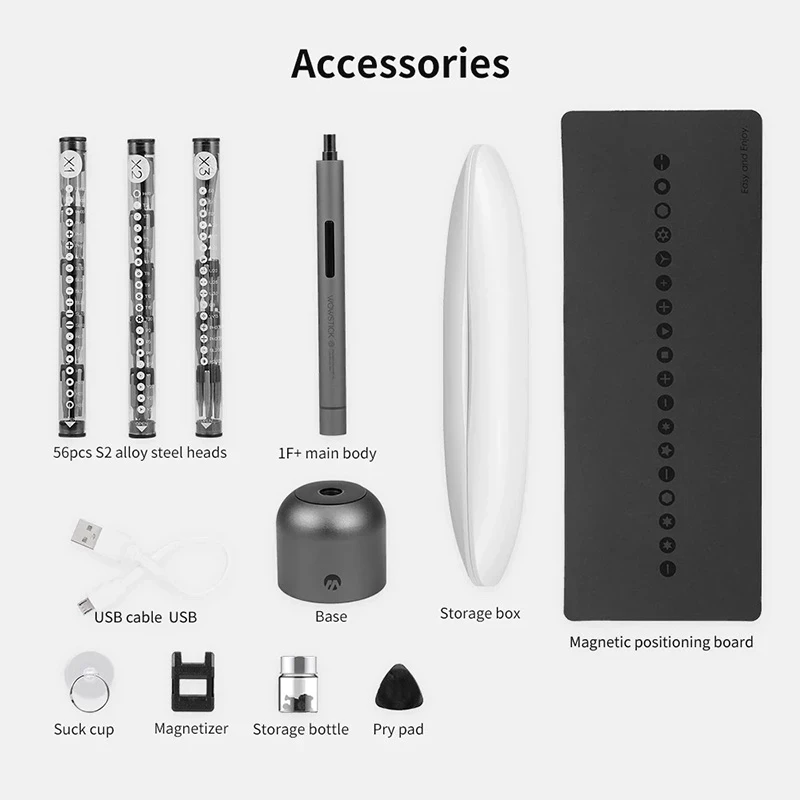 Original Youpin Wowstick 1F+ Mini Electric Screwdriver Rechargeable Cordless Power Screw Driver Kit With LED Lithium Battery
Original Youpin Wowstick 1F+ Mini Electric Screwdriver Rechargeable Cordless Power Screw Driver Kit With LED Lithium Battery
