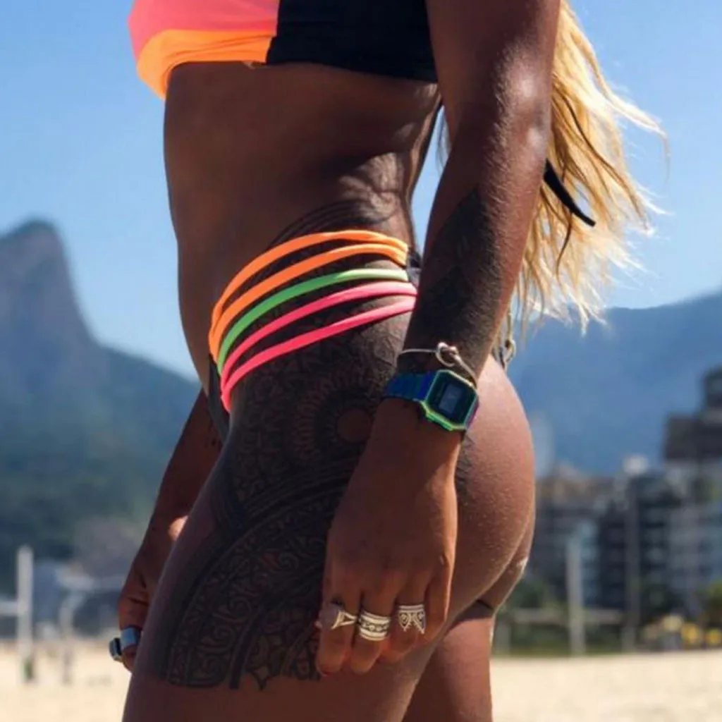 Women Swimwear Colored Stripes Bikini Set Push-up Padded Bra Bathing Beachwear Patchwork Summer Beach Bathing Suit Swim Wear
Women Swimwear Colored Stripes Bikini Set Push-up Padded Bra Bathing Beachwear Patchwork Summer Beach Bathing Suit Swim Wear