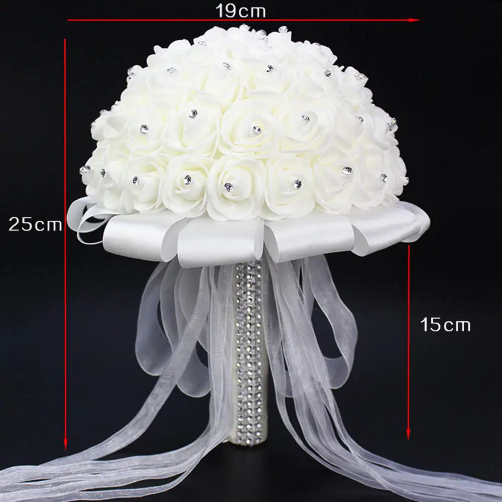 Artificial Wedding Bouquet Handmade Rose Flower Rhinestone Bridesmaid Bride Wedding Bouquet Wedding Accessories
Artificial Wedding Bouquet Handmade Rose Flower Rhinestone Bridesmaid Bride Wedding Bouquet Wedding Accessories