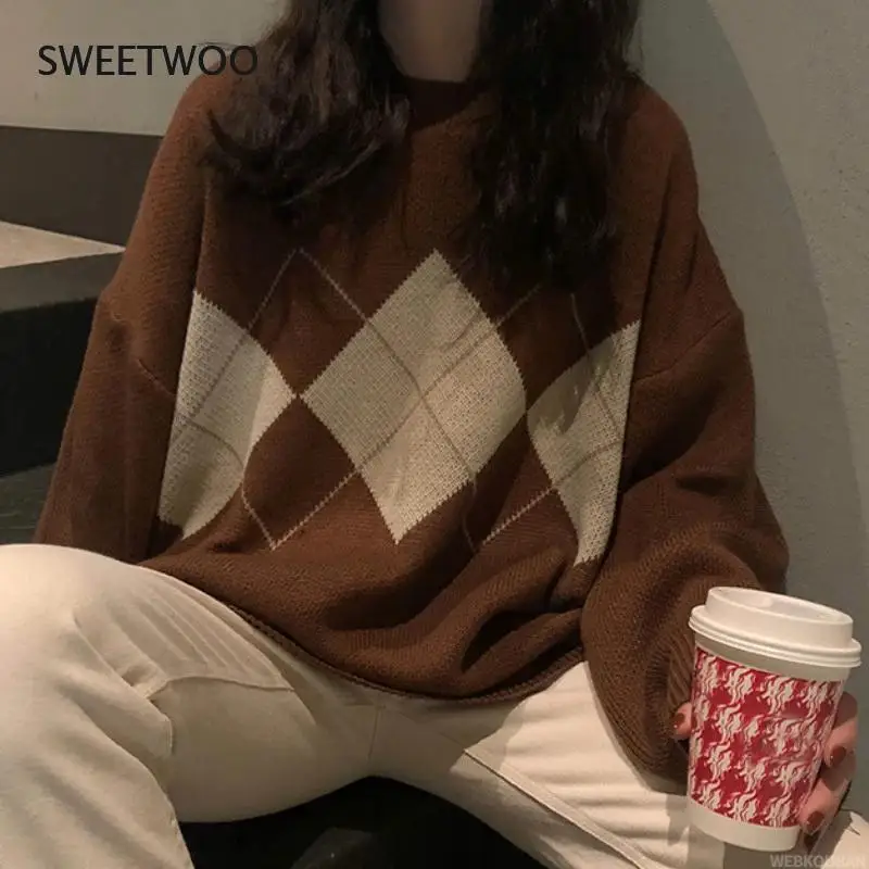 2021 Women Knitted Sweater Fashion Oversized Pullovers Ladies Winter Loose Sweater Korean College Style Women Jumper 
2021 Women Knitted Sweater Fashion Oversized Pullovers Ladies Winter Loose Sweater Korean College Style Women Jumper
