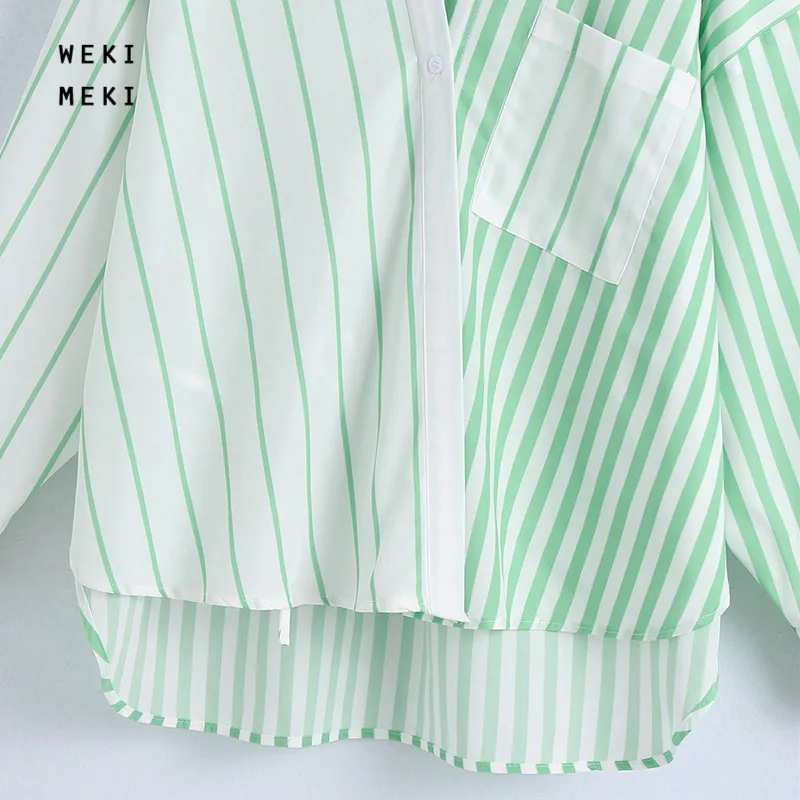 Casual Green Women Shirt Casual Loose Striped Contrast Color Button Up Long Sleeve Blouse Ladies Tops Shirts 5.27
Casual Green Women Shirt Casual Loose Striped Contrast Color Button Up Long Sleeve Blouse Ladies Tops Shirts 5.27
