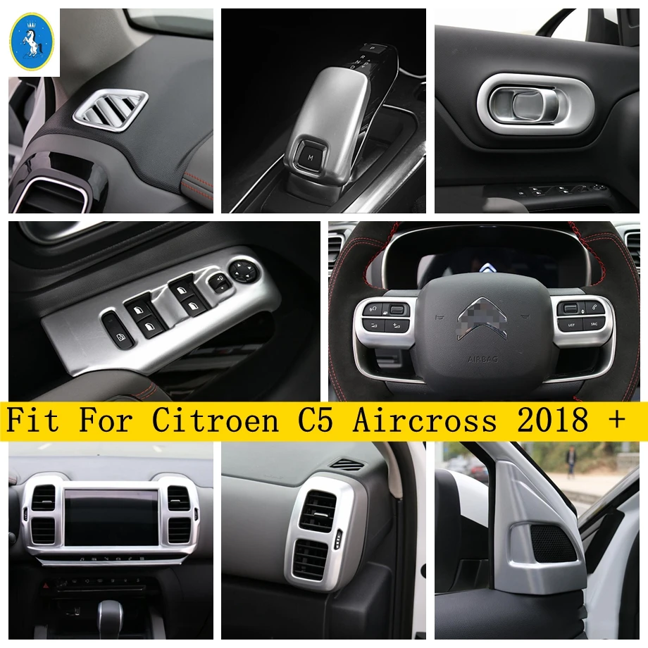Steering Wheel / Pillar A / Air AC / Gear Knob / Lift Button / Door Bowl Cover Trim Matte For Citroen C5 Aircross 2018 - 2021 
Steering Wheel / Pillar A / Air AC / Gear Knob / Lift Button / Door Bowl Cover Trim Matte For Citroen C5 Aircross 2018 - 2021