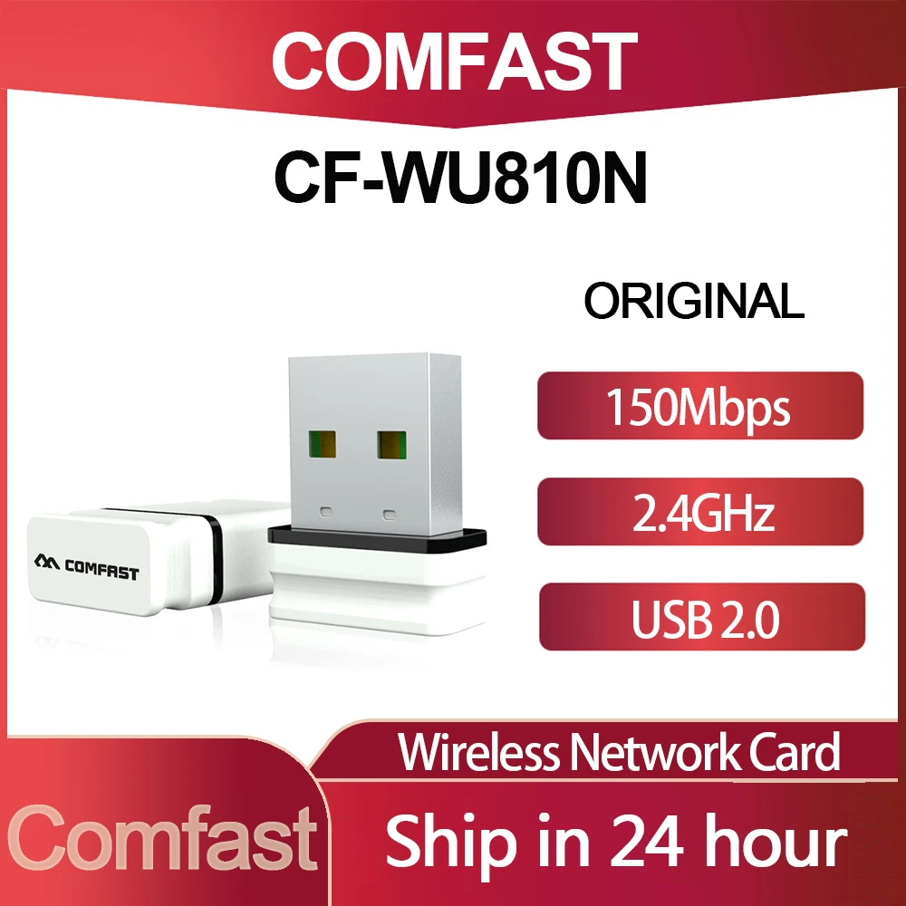Comfast CF-WU810N Mini USB Wi-fi Adapter 2.4G Wifi Dongle 150Mbps 802.11b/g/n Wifi Emitter Wi Fi Receiver Network Card Antenna
Comfast CF-WU810N Mini USB Wi-fi Adapter 2.4G Wifi Dongle 150Mbps 802.11b/g/n Wifi Emitter Wi Fi Receiver Network Card Antenna