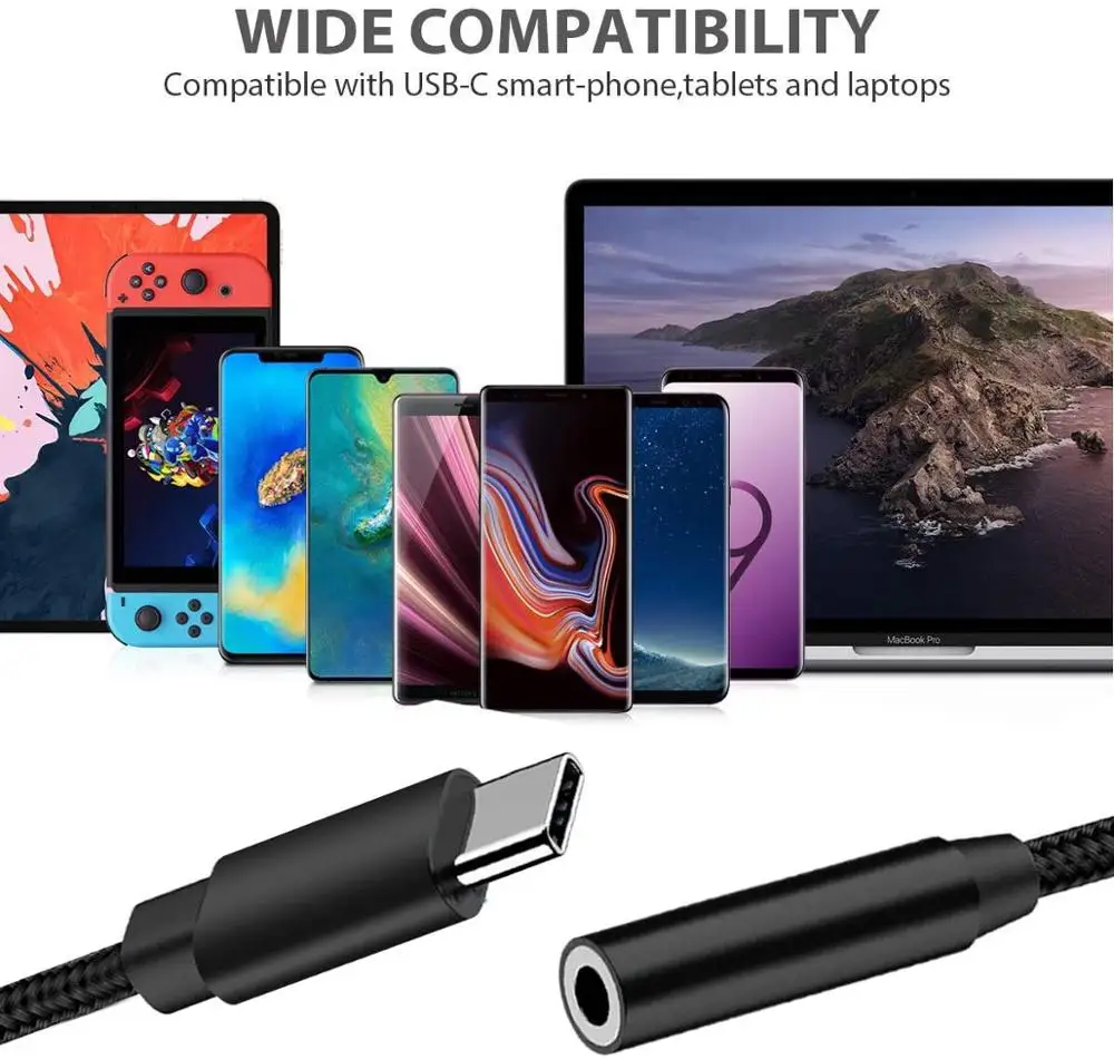 USB Type C To 3.5 Jack Audio Adapter Cable With Hi-Fi DAC Chip AUX Audio Cable For Huawei V30 mate 20 P30 pro Xiaomi Mi 10 9
USB Type C To 3.5 Jack Audio Adapter Cable With Hi-Fi DAC Chip AUX Audio Cable For Huawei V30 mate 20 P30 pro Xiaomi Mi 10 9