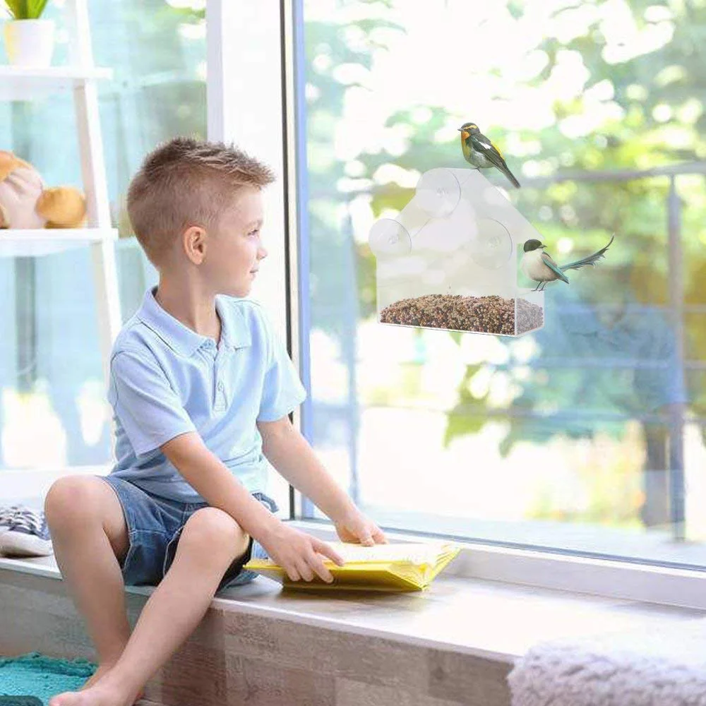 Bird Feeder Acrylic Transparent Window Viewing Bird Feeders Tray Birdhouse Pet Water Feeder Suction Cup Mount House Type Feeder
Bird Feeder Acrylic Transparent Window Viewing Bird Feeders Tray Birdhouse Pet Water Feeder Suction Cup Mount House Type Feeder