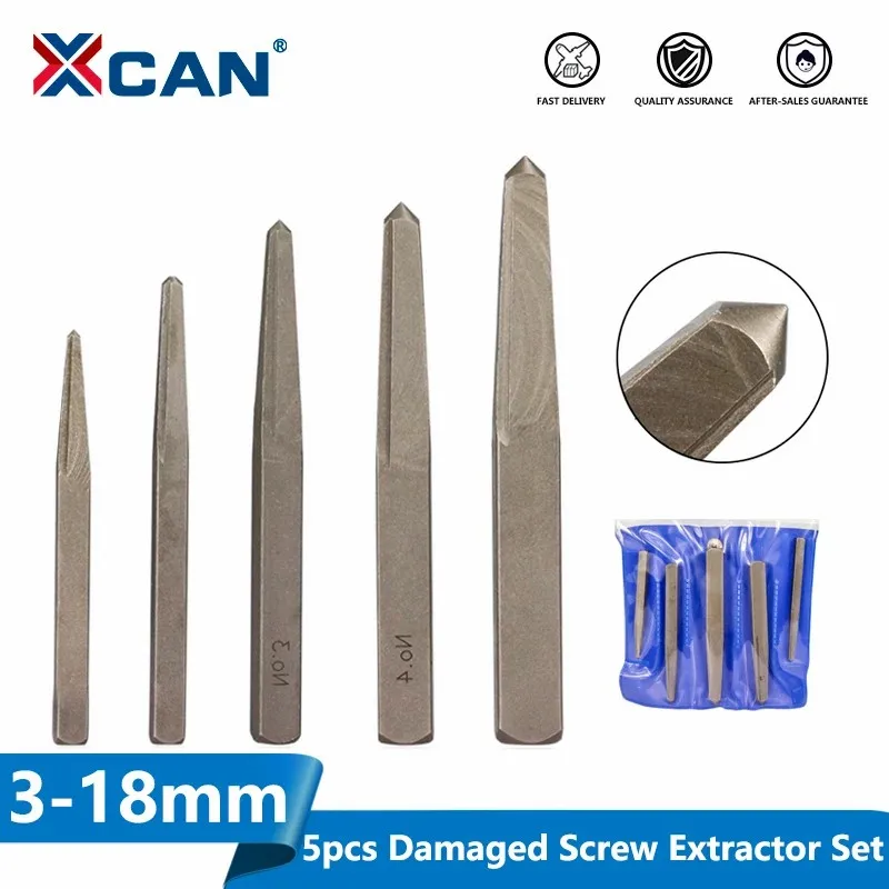 XCAN 5pcs Damaged Screw Extractor Drill Bits Set Square Bolt Stud Stripped Screw Remover Tool Broken Screw Easy Out Drill Bit
XCAN 5pcs Damaged Screw Extractor Drill Bits Set Square Bolt Stud Stripped Screw Remover Tool Broken Screw Easy Out Drill Bit