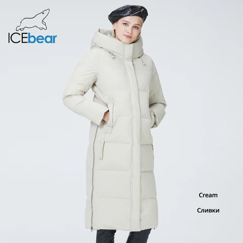 ICEbear 2023 новая женская длинная куртка с капюшоном модная женская одежда зимнее женское пальто GWD22580D