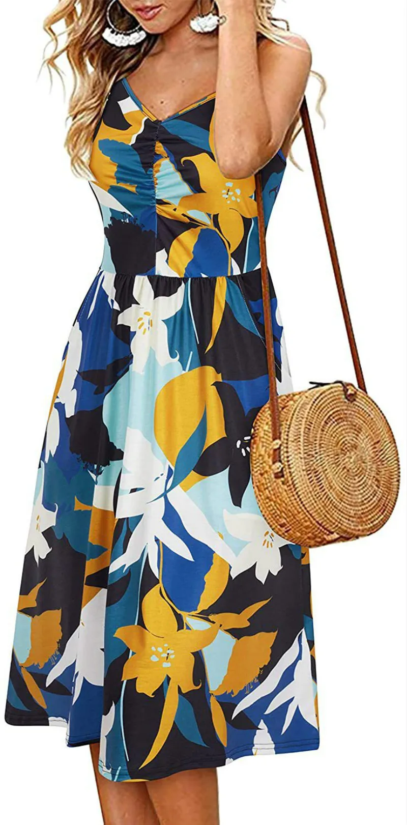 Sling Print Dress Ladies Summer High Waist Dresses Casual Mini Robe Femme Women Nightdress Vestidos De Fiesta Party Outfits 2021
Sling Print Dress Ladies Summer High Waist Dresses Casual Mini Robe Femme Women Nightdress Vestidos De Fiesta Party Outfits 2021