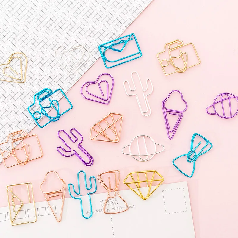 Yisuremia 10pcs/Lot Kawaii Metal Paper Clip Creative Heart Star Decorative Bookmark Memo Binder Clips School Stationery Supplies
Yisuremia 10pcs/Lot Kawaii Metal Paper Clip Creative Heart Star Decorative Bookmark Memo Binder Clips School Stationery Supplies