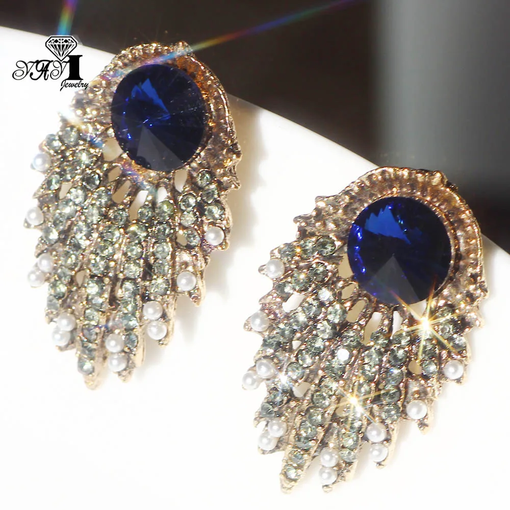 YaYi Jewelry Multi Glass Flower Dangle Women Ancient Gold Color Wear Ear Band Tassel Wedding Stud Drop Hoop Clip Earrings
YaYi Jewelry Multi Glass Flower Dangle Women Ancient Gold Color Wear Ear Band Tassel Wedding Stud Drop Hoop Clip Earrings