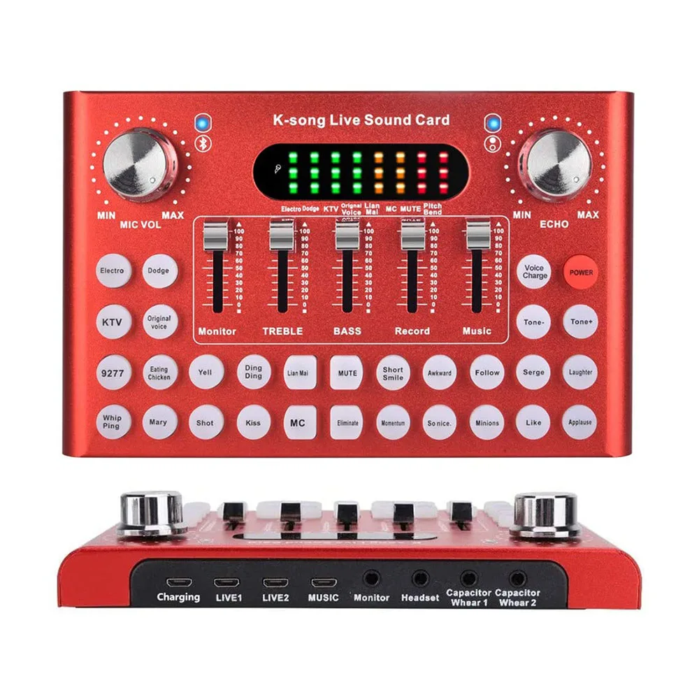 F9 Mobile Phone Microphone Live Sound Card 18 Sound Headset USB External Audio Interface Sound Card with Bluetooth for PC Phone
F9 Mobile Phone Microphone Live Sound Card 18 Sound Headset USB External Audio Interface Sound Card with Bluetooth for PC Phone